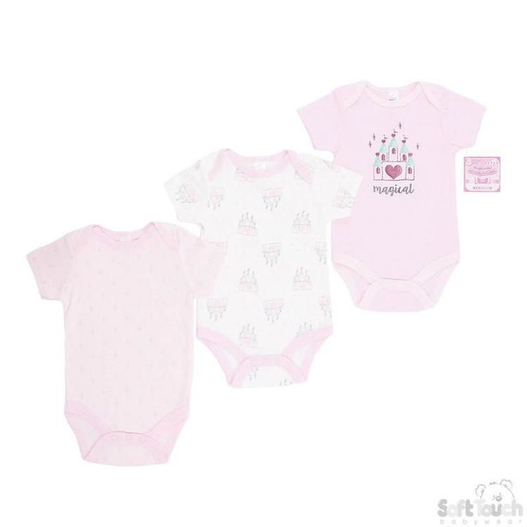 Picture of BG122- 3 PACK COTTON GIRLS GROWS/BODYSUITS